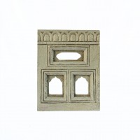 Timeless Jharokha Frame with Two Windows - Grey