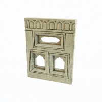 Timeless Jharokha Frame with Two Windows - Grey