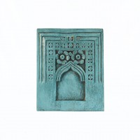 Timeless Jharokha Frame with Floral Carving - Blue