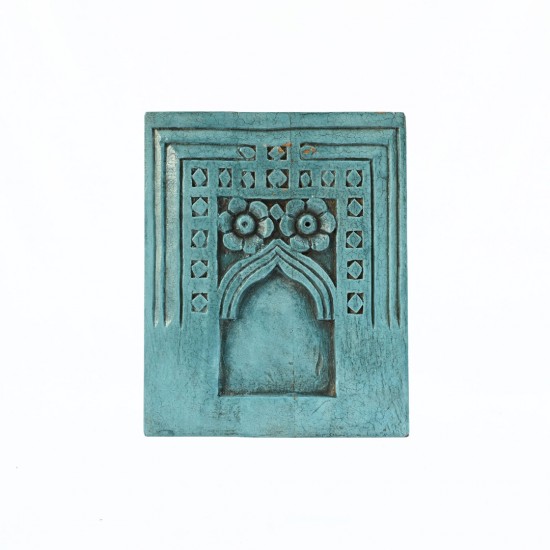 Timeless Jharokha Frame with Floral Carving - Blue