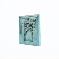 Timeless Jharokha Frame with Floral Carving - Blue