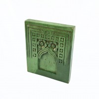 Timeless Jharokha Frame with Floral Carving - Green