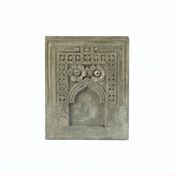 Timeless Jharokha Frame with Floral Carving - Grey