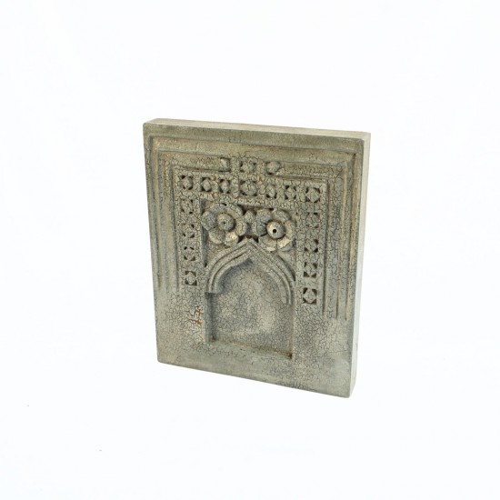 Timeless Jharokha Frame with Floral Carving - Grey