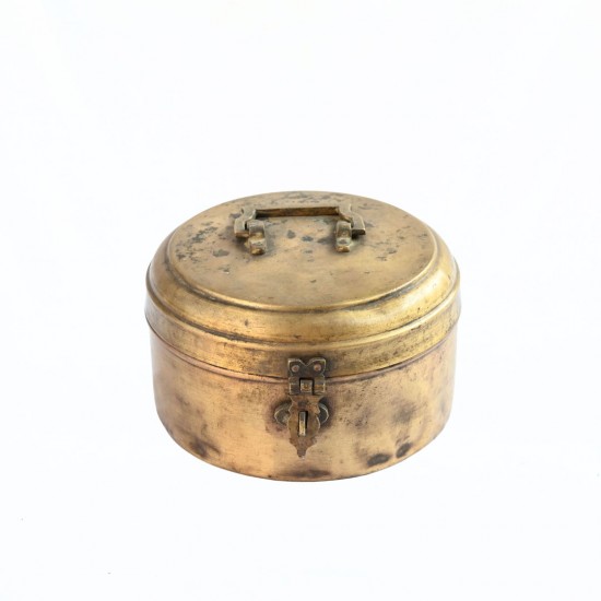 Vintage Indian Brass Chapati Box 