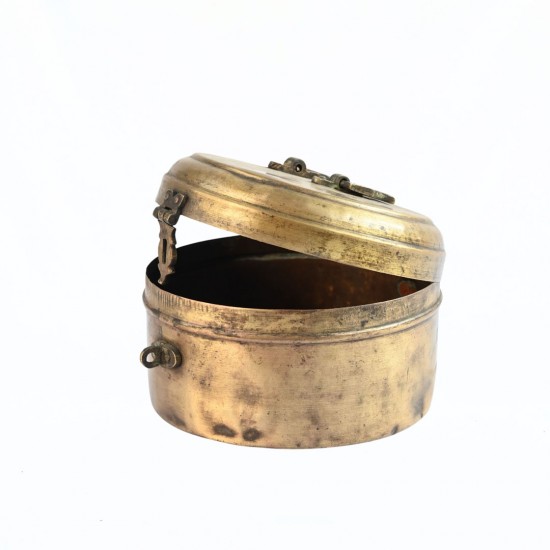 Vintage Indian Brass Chapati Box 