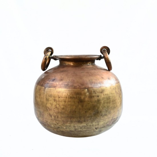 Antique Heavy Copper and Brass Vessel