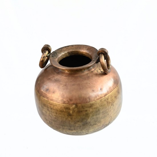 Antique Heavy Copper and Brass Vessel