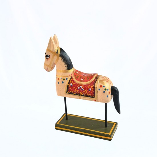 Antique Hand Painted Small Horse on Stand