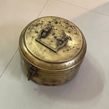 Vintage Indian Brass Chapati Box 