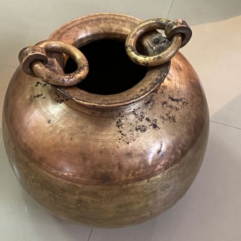 Antique Heavy Copper and Brass Vessel