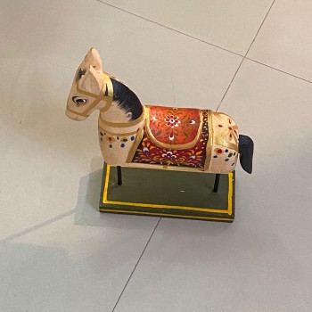 Antique Hand Painted Small Horse on Stand
