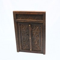 Vintage Hand carved Wooden Jharokha with Window