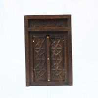 Vintage Hand carved Wooden Jharokha with Window