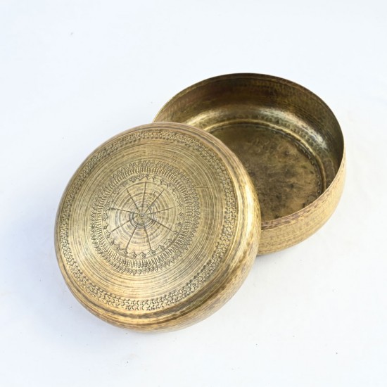 Classic  Hand Hammered Brass Chapati Box 