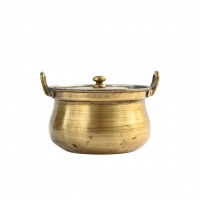 Traditional Handcrafted Brass Handi - Small