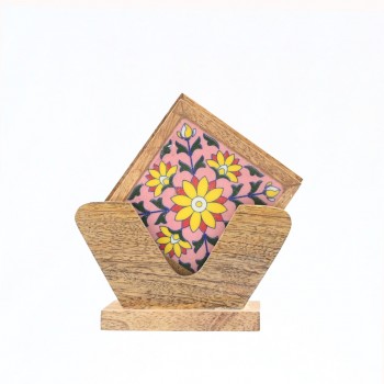 Natural Wooden Kite Shaped Tiles Coasters