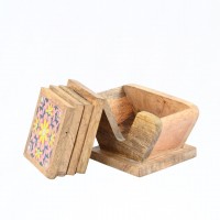 Natural Wooden Kite Shaped Tiles Coasters