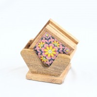 Natural Wooden Kite Shaped Tiles Coasters