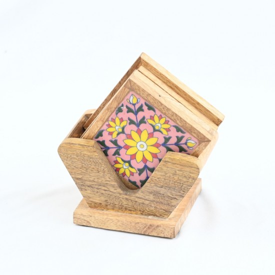 Natural Wooden Kite Shaped Tiles Coasters