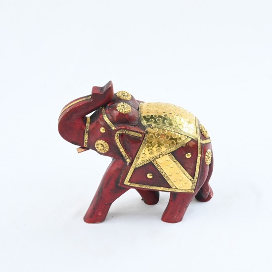 Elephant showpiece with traditional brass art work 