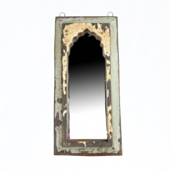 Reclaimed vintage wooden wall mirror 18 inch