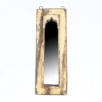 Reclaimed vintage wooden wall mirror 19"