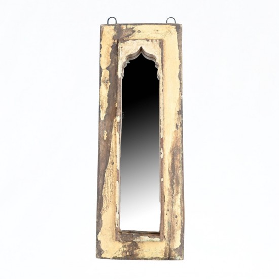 Reclaimed vintage wooden wall mirror 19"