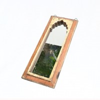 Reclaimed vintage wooden wall mirror 21"