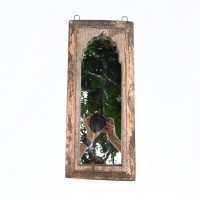 Timeless vintage wooden wall mirror frame 20"