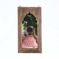 Timeless vintage wooden wall mirror frame 19"