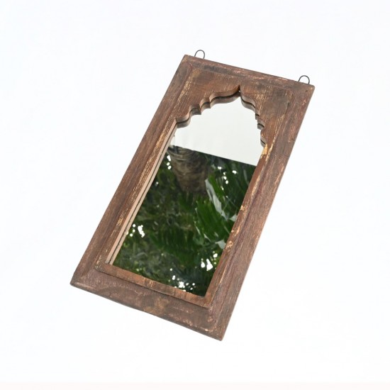 Timeless vintage wooden wall mirror frame 19"