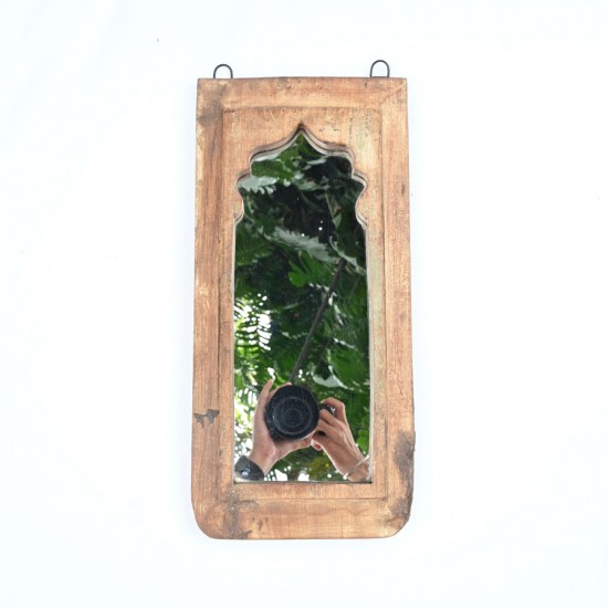 Timeless vintage wooden wall mirror frame 18"