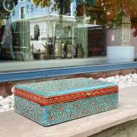 Wooden jewellery Box with fine hand painted art - Medium