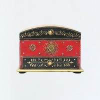 Hand painted jewellery box in Red and Black