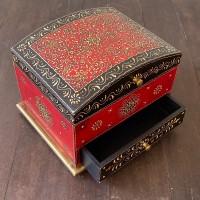 Hand painted jewellery box in Red and Black