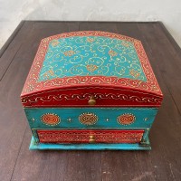 Hand painted jewellery box and organizer - Blue