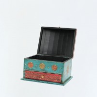 Hand painted jewellery box and organizer - Blue