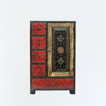 Traditional hand painted wooden cabinet