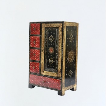 Traditional hand painted wooden cabinet