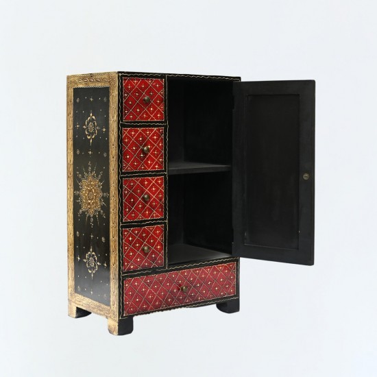 Traditional hand painted wooden cabinet