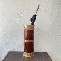 Wooden polished umbrella stand with Brass work 21 Inches