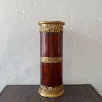 Wooden polished umbrella stand with Brass work 21 Inches
