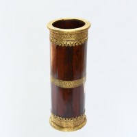 Wooden polished umbrella stand with Brass work 21 Inches