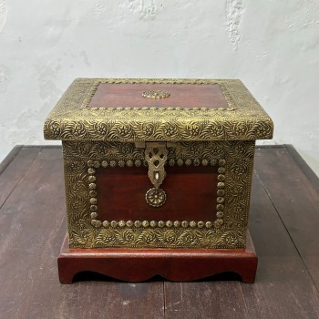 Fine Brass Art Wooden box and Organizer
