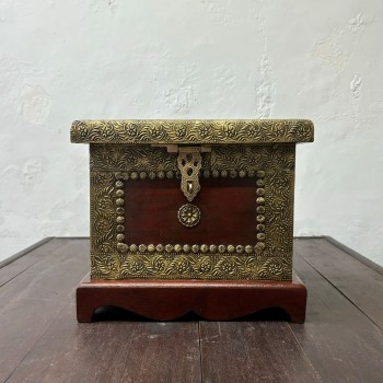 Fine Brass Art Wooden box and Organizer