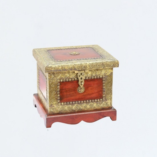 Fine Brass Art Wooden box and Organizer