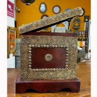 Fine Brass Art Wooden box and Organizer