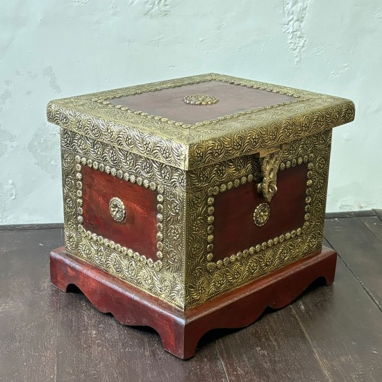 Fine Brass Art Wooden box and Organizer