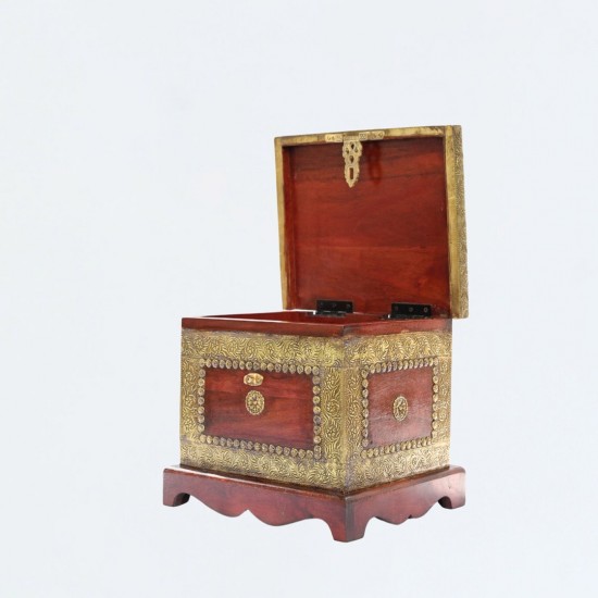 Fine Brass Art Wooden box and Organizer